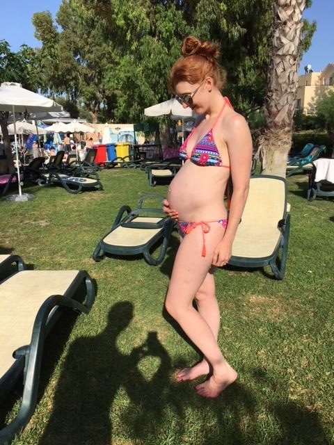 pregnant girl on holiday