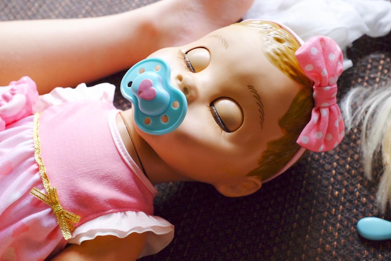 Luvabella doll asleep with dummy