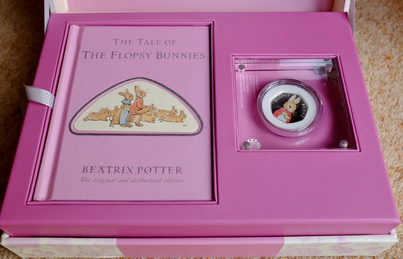 The Flopsy Bunny™ 2018 UK 50p Silver Proof Coin & Book Gift Set Royal Mint