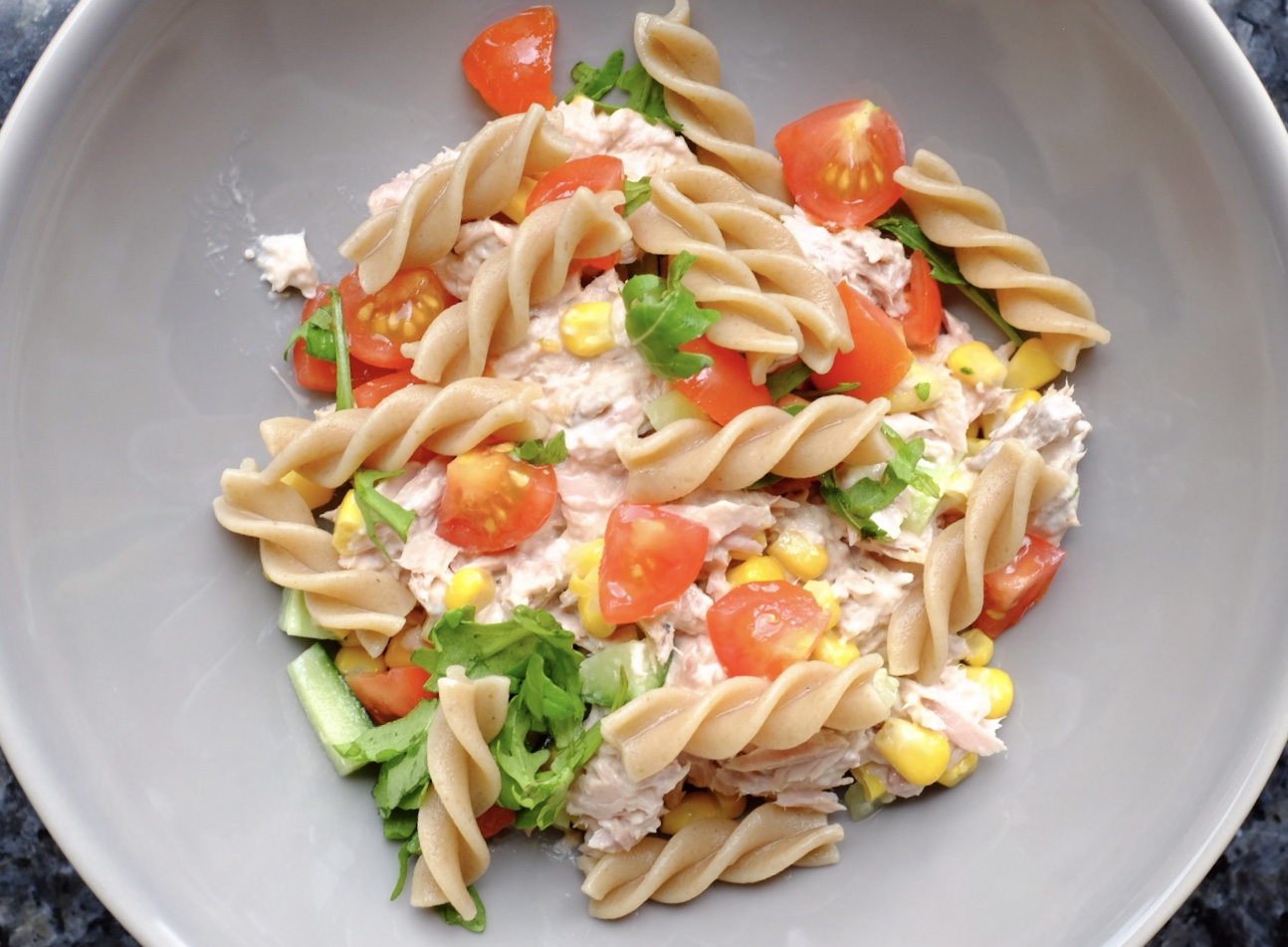 tuna pasta salad healthy lunch time meal for kids