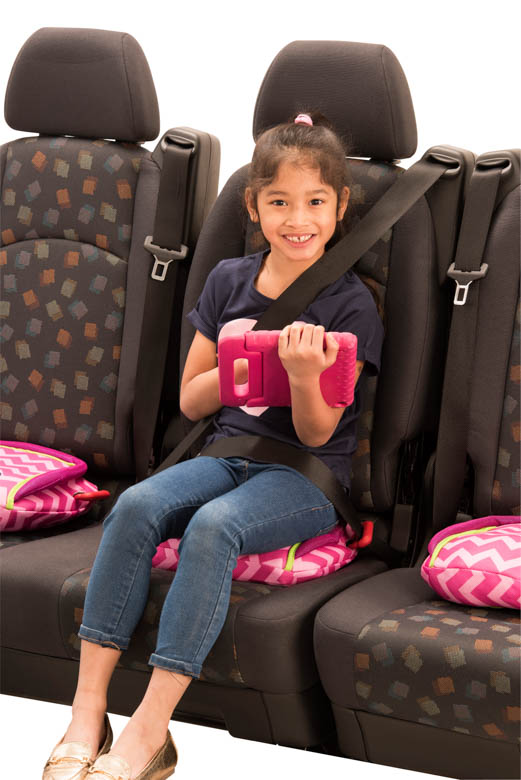 girl in seat on bubblebum booster
