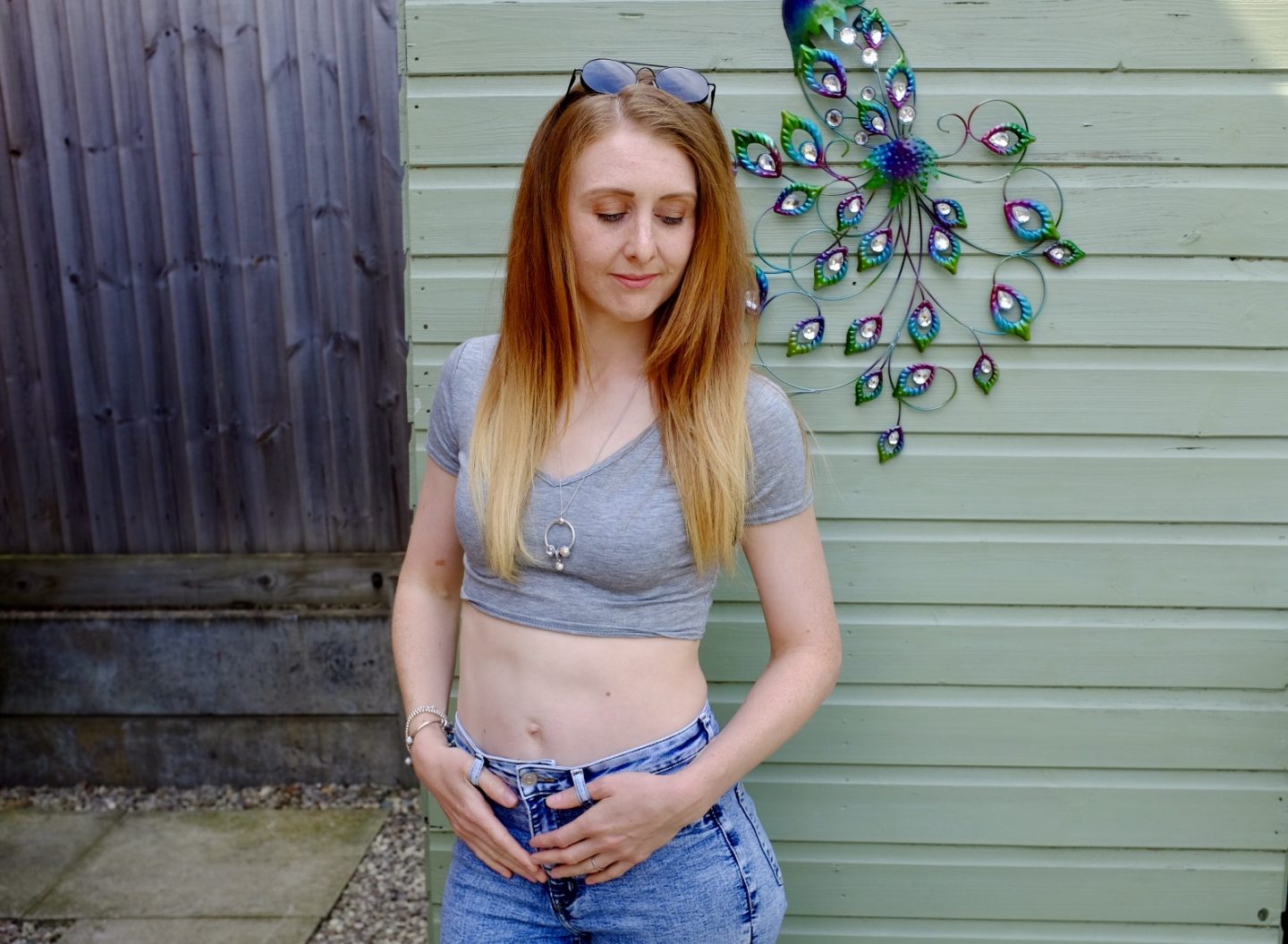redhead in a cropped top - casual style