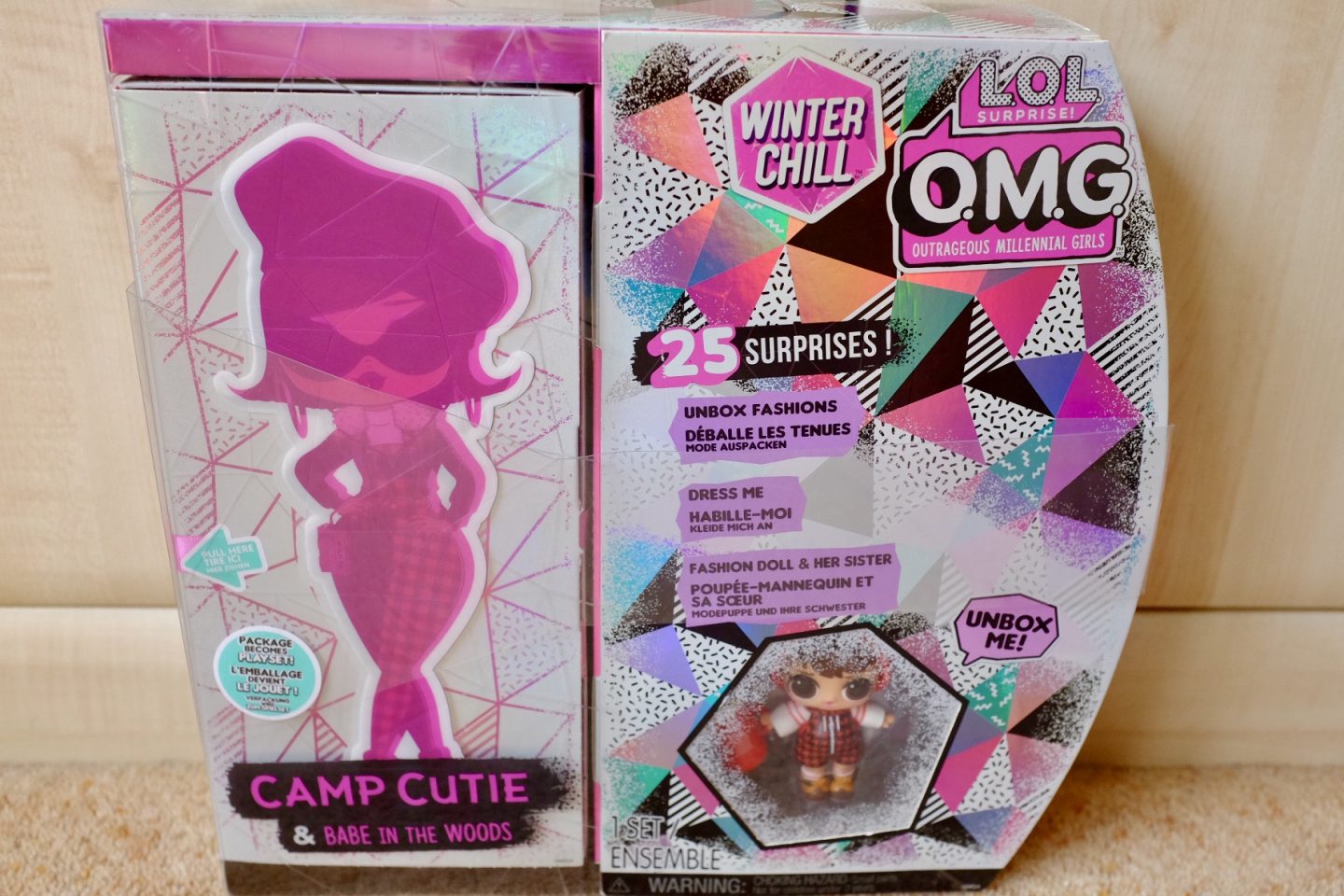 LOL surprise! OMG winter chill doll Camp Cutie & Babe in the Woods set