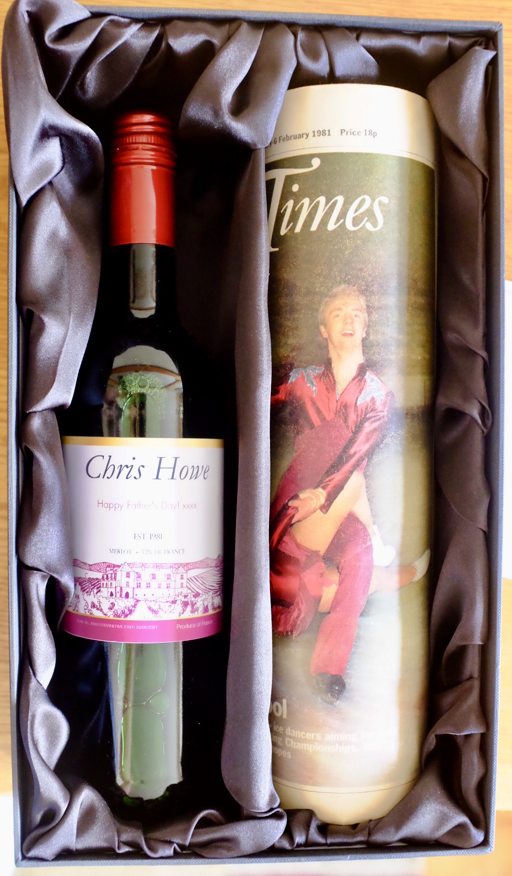Newspaper gift set - radio times and red wine