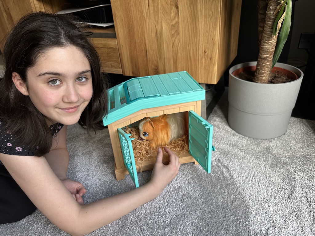girl with surprise guinea pig from little live pets